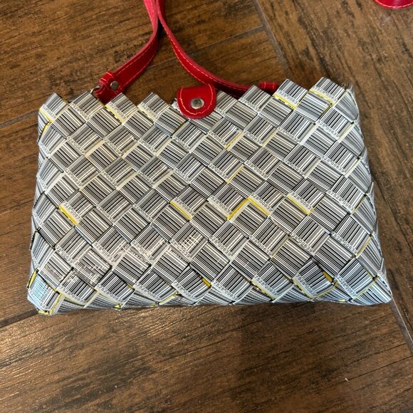 Nahui Ollin Barcode Crossbody with Red Accent Strap and Buckle NWOT - Picture 8 of 12